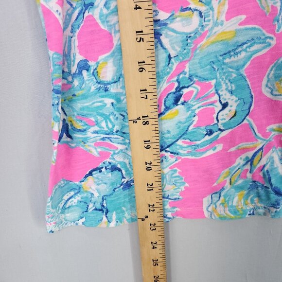 Lilly Pulitzer Tank Top Womens XS Essie Lobsters Beach Colorful Summer Blouse - Picture 10 of 12